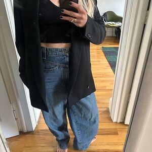 Khaite Preen Barrel Jeans in Bannon Wash Denim Size 27